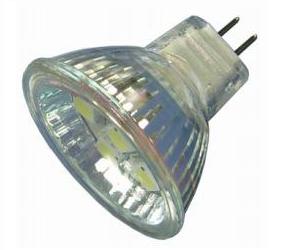BULB MR11 6LED 8-30VDC WW - These high quality LED replacement bulbs save power. Same light output as approximately a 5W halogen bulb. Using the latest SMD5050 chips they provide the highest light to consumption ratio available today. LEDs are arranged encapsulated within the bulb. Specification: 1.5 Watts, 10 - 30V DC, Equivalent halogen - 5 Watts, 97 Lumens (Warm White).